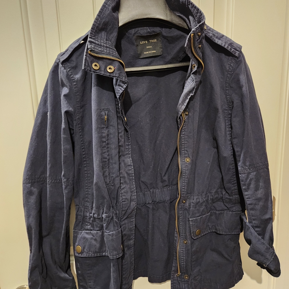 Love Tree Men's Dark Blue Military Jacket